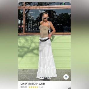 PRINCESS POLLY Miriah maxi skirt white size 6